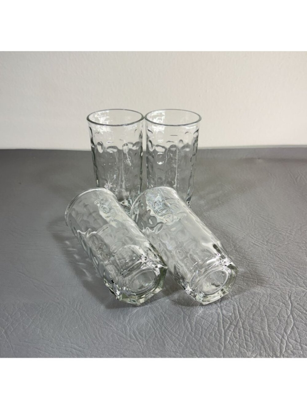 Vintage Libbey Crisa Dimpled Dots Juice Glasses Octagonal Base 5" Set of 4 - Picture 6 of 7